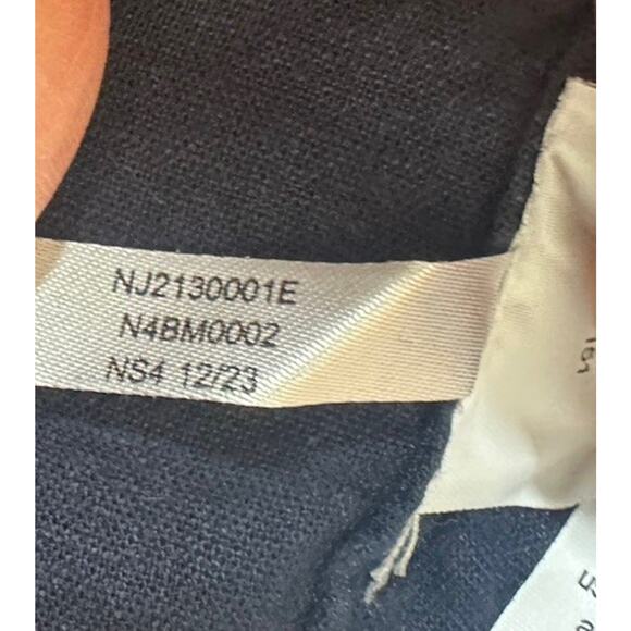 Nautica Womens Navy Blue Linen Blend Short Sleeve Button Up Camp Shirt Size L - Picture 12 of 12